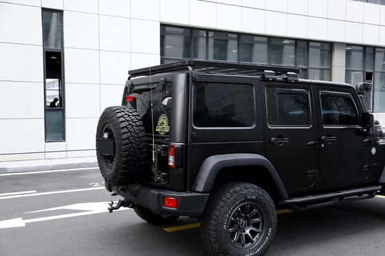 Off Road Jeep Wrangler JK Aksesuarları Alüminyum Alaşım Düz Platform Çatı Rack Siyah