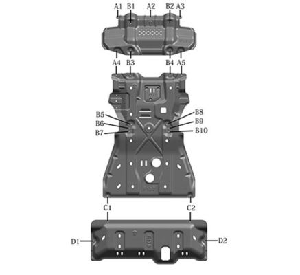 Standart Motor Alt Koruma Plakası Motor Kapağı Fortuner Tam Kayma Plakası Toyota için