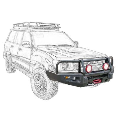 Toyota LC100 için özel çelik araba bodykiti Bull Bar Ön tampon