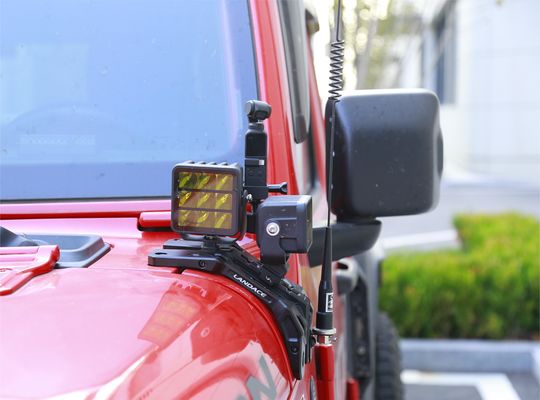 Wrangler Off-Road High- CNC İşletilmiş Tasarımlı Gümüş Işık Montaj Brackets