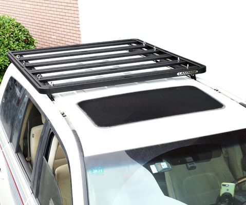 1500*1380*44mm Siyah Araç Parçaları Alüminyum Çatı Taşıyıcı Platformu Toyota LC200 için Araba Çatı Taşıyıcıları Kısa