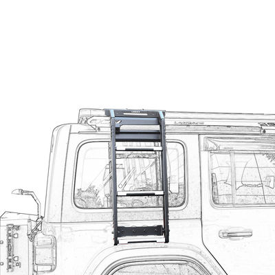 Çatı Montajı 4*4 Offroad Araba Otomobil Parçaları Çelik Siyah Çatı Taşıyıcısı 2 Yan Merdivenli Jeep Wrangler Jl için