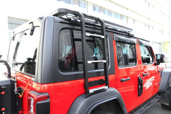 Çatı Montajı 4*4 Offroad Araba Otomobil Parçaları Çelik Siyah Çatı Taşıyıcısı 2 Yan Merdivenli Jeep Wrangler Jl için