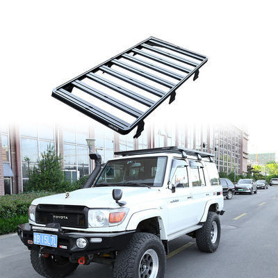 LC76 Off Road Araç Çatı Yerleştirme Çözümü için Siyah Alüminyum Alaşım Çatı Rack