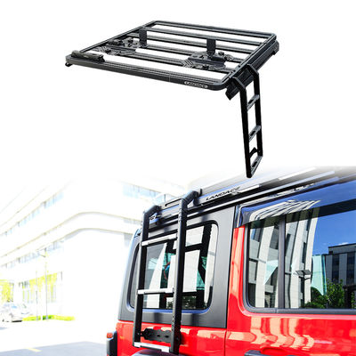 Landace Logo WranglerJK WranglerJL için Siyah Katlanabilir Yan Çatı Merdiveni 833*400*261 mm