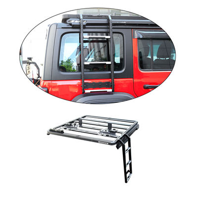 Landace Logo WranglerJK WranglerJL için Siyah Katlanabilir Yan Çatı Merdiveni 833*400*261 mm