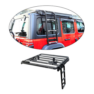 Evrensel Düz Platform Alüminyum Araç Çatı Taşıyıcısı için Tozla Kaplı 4x4 Off-road Yan Merdiven