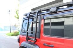 Jeep Wrangler JL JK Q235-8 Siyah 4x4 Araç Yüksek Yan Adım Merdiven Yan Duvar Geri Düzeltme Paketi
