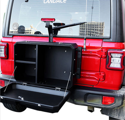 Wrangler JL Off Road Alüminyum Jeep Arka Kapısı Dış Depolama Kutusu Boyutu 700x450x317mm