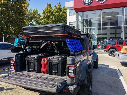 Ford Raptor için Gümüş ve Siyah Karbon Çelik 4x4 Offroad Otomobil Parçası Yatak Rack Sistemi