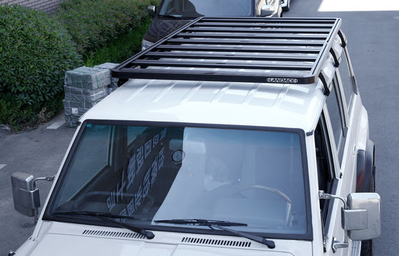 NISSAN Y60 için off-road çatı rafı Black Powder Coating Baggage Racks Crossbar System