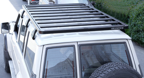 NISSAN Y60 için off-road çatı rafı Black Powder Coating Baggage Racks Crossbar System