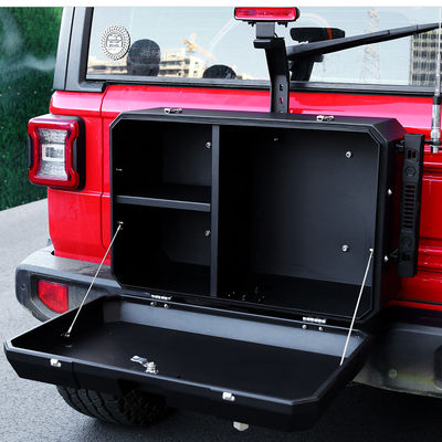 Wrangler JL JK 700X450X317mm için yüksek alüminyum alaşım arka kapı dış depolama kutusu