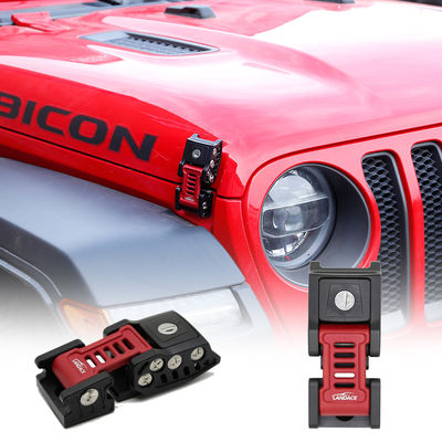 Jeep JL Özelleştirme 2X Alüminyum Kapuz Kilit Kilitli Yakalama Kıkırdak Anodizasyon Yüzeyi ile