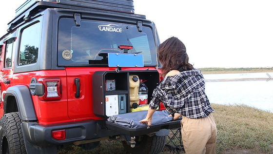 Alüminyum alaşımlı Jeep arka kapısı Wrangler JL JK için dış depolama kutusu Net ağırlığı 13.4kg