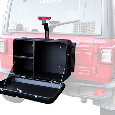 Alüminyum alaşımlı Jeep arka kapısı Wrangler JL JK için dış depolama kutusu Net ağırlığı 13.4kg